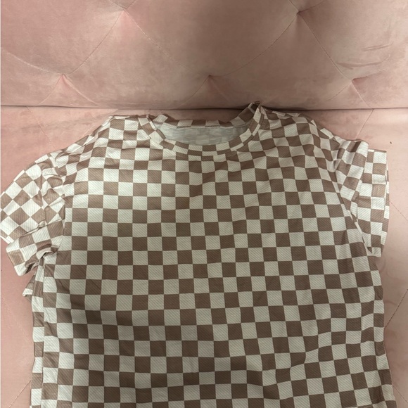Checkered Beige Two-Piece Set - Picture 2 of 3